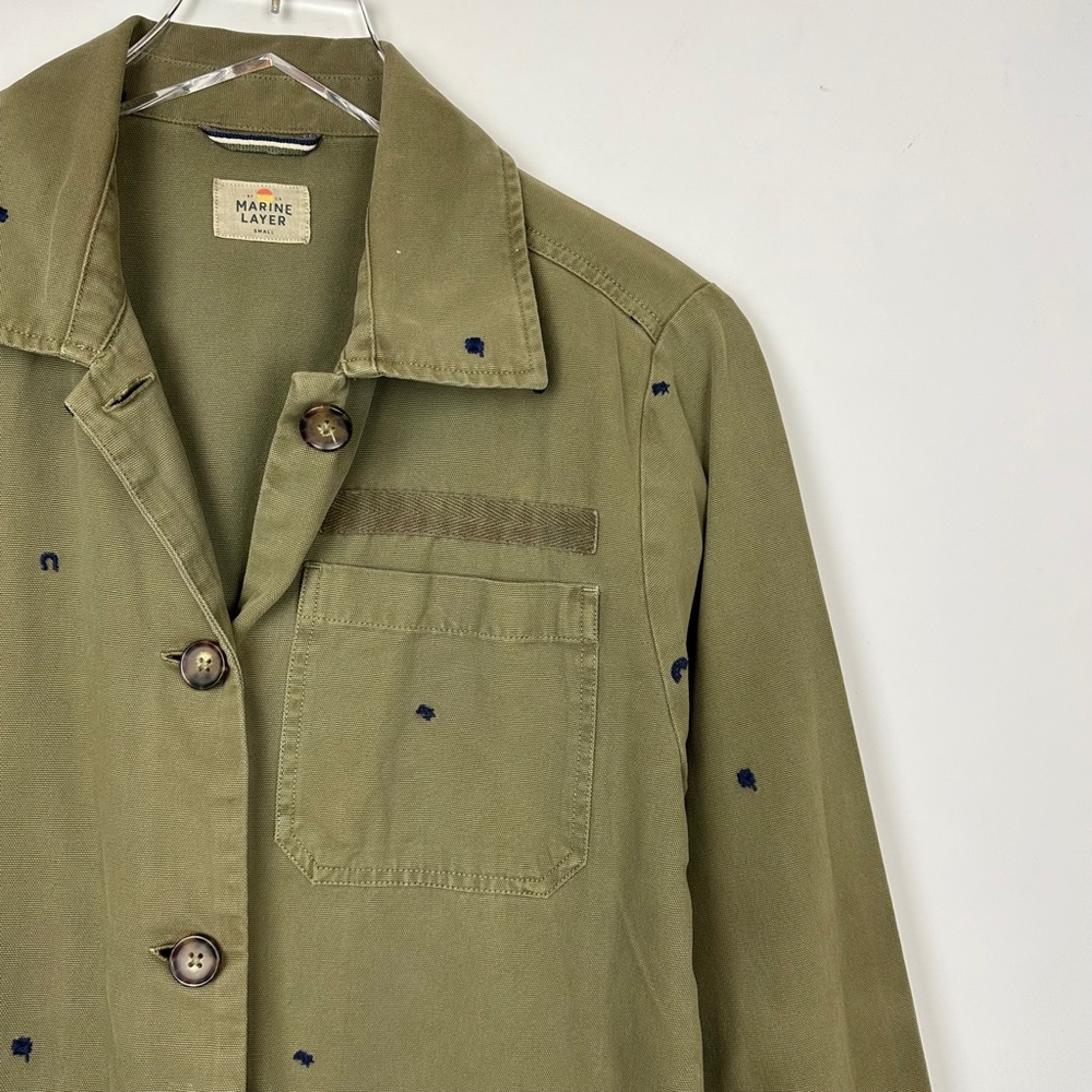 Marine Layer Gracey Chore Coat with Rainbow Embroidery Small - Picture 7 of 12